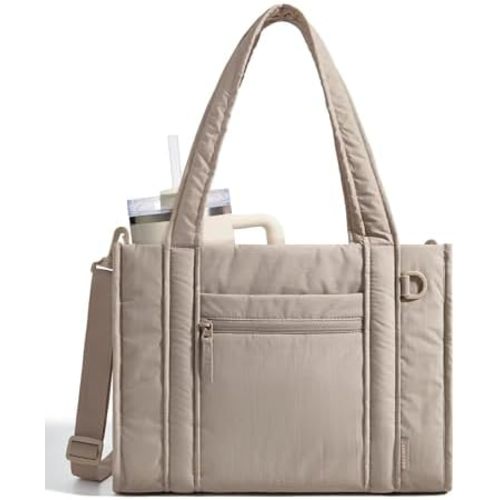 BAGSMART Small Tote Bag for Women, Crossbody Bag with Zipper, Crush Bow Purses for Travel Work College