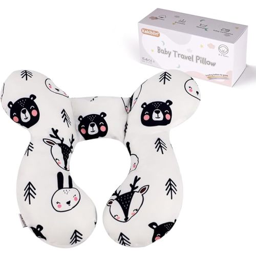 KAKIBLIN Baby Neck Pillow, Upgraded Baby Support Pillow,Babies Head Pillow,Neck Support Pillow for for Car Seat, Stroller, Pushchair,Travel (Bear)