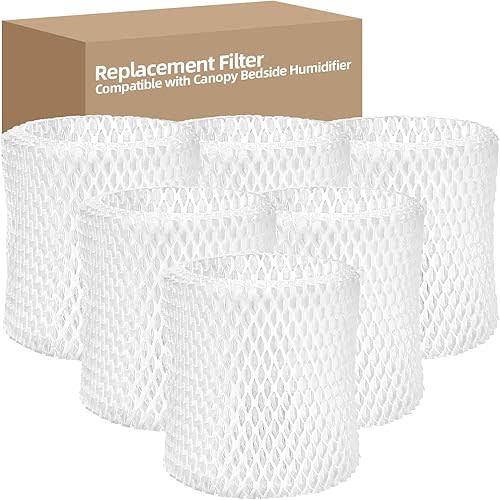 DerBlue 6 Pack Humidifier Replacement Filter Compatible with Canopy Bedside Humidifier and Nursery Humidifier,Wood Pulp & Paper Filter