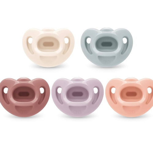 NUK 100% Silicone Comfy Orthodontic Pacifiers, 0-6 Months, Pink Fashion, Timeless Collection, 5 Count