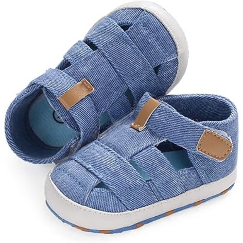 SOFMUO Baby Boys Girls Closed-Toe Sandals Breathable Athletic Soft Sole Anti-Slip Infant Summer Toddler Beach Walking Shoes