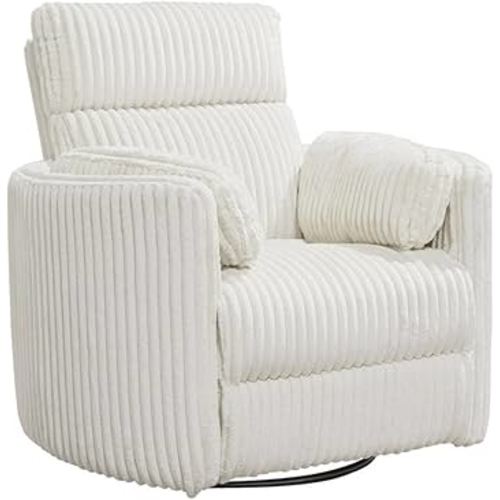 Parker Living Radius Modern Fabric Swivel Glider Recliner in Ivory