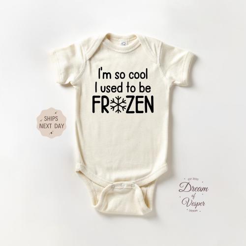 I'm So Cool I Used To Be Frozen Baby Onesie®, Frozen Humor For Fertility Treatment Bodysuit, Funny IVF Baby Onesie®, IVF Natural Baby Gift