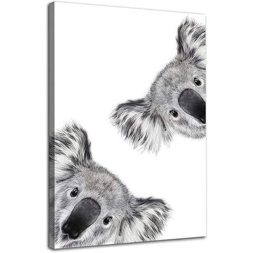 Koala Canvas Wall Art Koala Pictures for Nursery Cute Koala Poster Cute Animal Prints Animal Paintings for Nursery Baby Animal Artwork Children's Room Decoration Canvas Painting 16x24inch No Frame