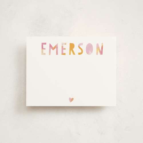 Painted Name Children's Personalized Stationery by Melanie Severin