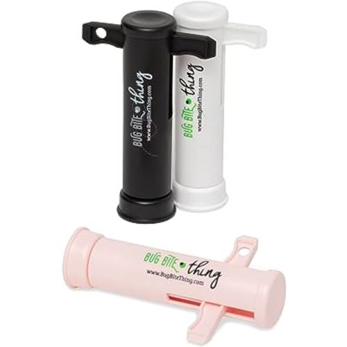 BUG BITE THING Suction Tool - Bug Bites and Bee/Wasp Stings, Natural Insect Bite Relief - White, Black, Pink 3-Pack