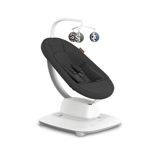 UPPAbaby Mamaroo Smart Swing – Customizable Soothing Modes with MotionSync Technology – Infant Recline + Bluetooth Enabled – Included Newborn Insert – Jake (Charcoal Mélange)