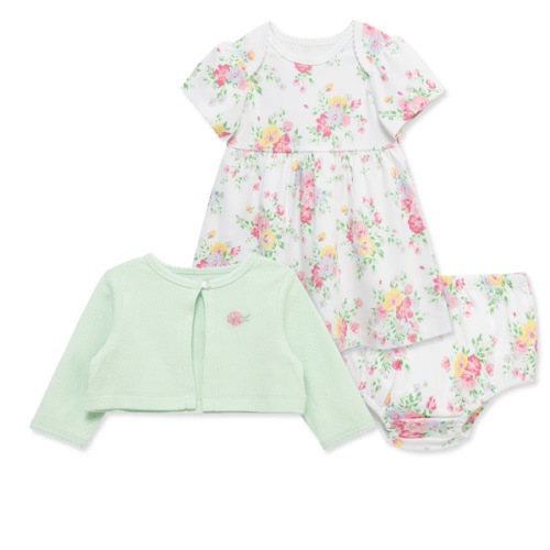 Bouquet Knit Dress & Cardigan Set