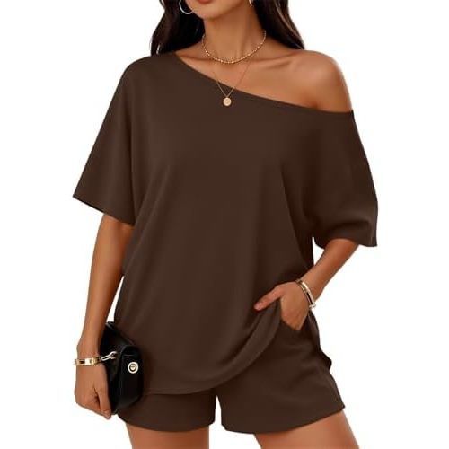 Trendy Queen Womens 2 Piece Summer Shorts Set Lounge Matching Two Piece Spring Beach Vacation Outfits 2026 Sweatsuits