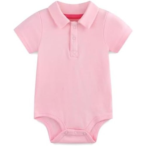 Baby Girl Collared Onsie Polo Bodysuit Boy Cotton Romper Short Sleeve 0~24M