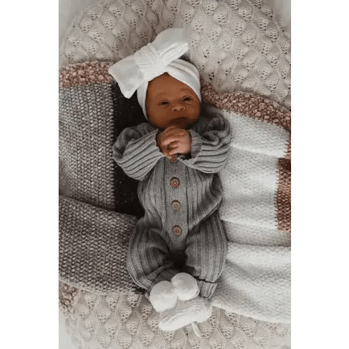Little B's Chunky Rib Baby Jumpsuit - Heather Gray (6-12 Months)