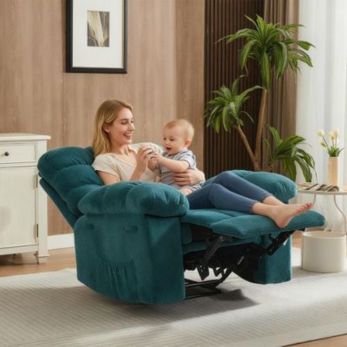 Manual Recliner Chair,Oversized Rocker Recliner Chair for Adult, Ergonomic 360¡ã Nursery Swivel Rock Recliner,Upholstered Rocking Chair