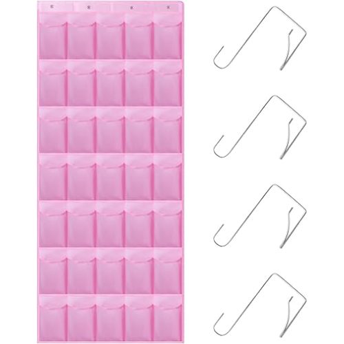 35Large Pockets Over The Door Shoe Organizer, Mesh Pockets Shoe Holder Rack, Capacity Shoe Hanging Storage，door shoe rack With 4 Metal Hook.