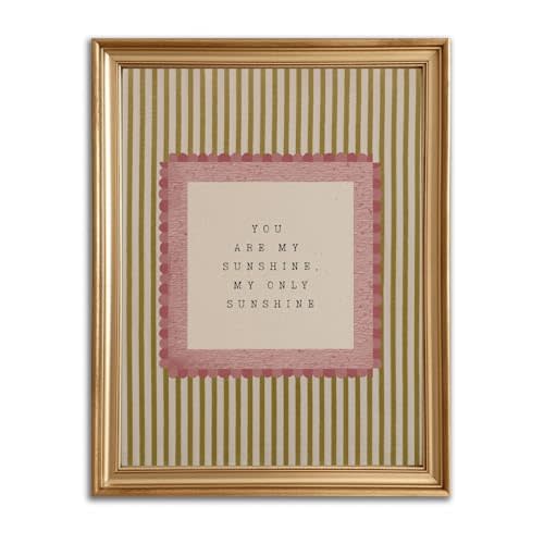 Kids Nursery Wall Art Vintage Nursery Wall Decor Poster You Are My Sunshine Canvas Prints Neutral Striped Kid's Room Decor Girl & Boy Bedroom Poster Farmhouse Kid's Room Decoration, 12"x16" Unframed