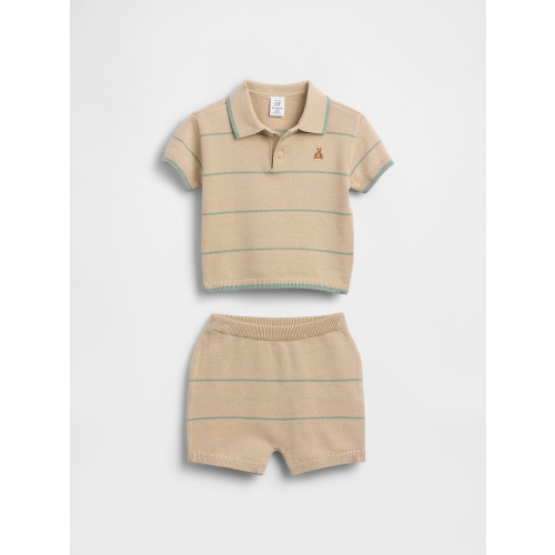 Baby Sweater Polo Stripe Outfit Set