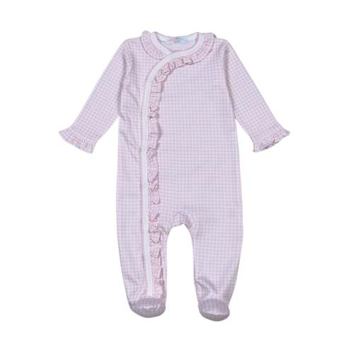PGG-012 Pink Gingham Snap footie. – Baby Loren