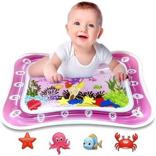 SHOPING SOLUTIONS LLC, Tummy Time Water Play Mat for Babies, Infant Sensory Activity Toy, Baby Gift
