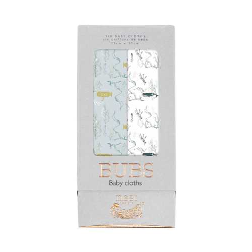 Bubs Baby Washcloth Set (6 Pack) | Bamboo-Cotton Blend | Nest Designs
