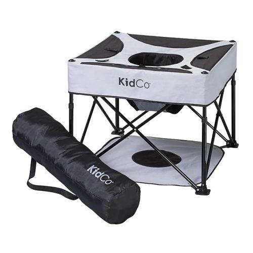 KidCo - GoPod Adjustable Height Travel Activity Seat with Floor Mat, Portable Baby Chair, Baby Activity Center (Midnight)