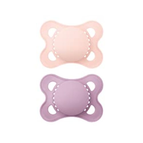 MAM Original Matte Baby Pacifier, Nipple Shape Helps Promote Healthy Oral Development, Sterilizer Case, 2 Pack, 0-6 Months, Girl,2 Count (Pack of 1) - Girl 1
