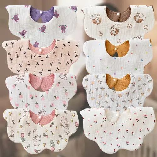 MUSBUY 8-Pack Waterproof Baby Bibs Organic Cotton Muslin Sof - TikTok Shop