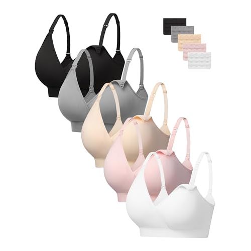 HBselect Nursing Bras for Breastfeeding, Seamless V Neck Maternity Bra Wireless Women Pregnancy Postpartum Bra Sleep Bralette