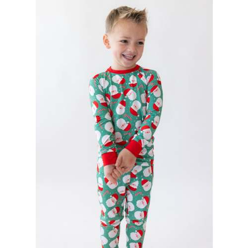 Santa Squad Green Two-Piece Pajamas