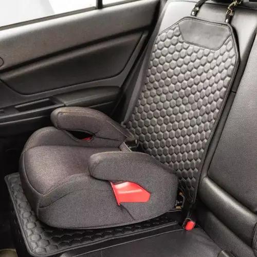Car Seat Protector Mat | Black “Hexy” by Owleys