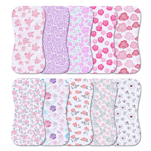 Benoxine 10-Pack Burp Cloths for Baby Boys and Girls - Organic Baby Burp Cloth,Baby Washcloths, Burp Rags, Large Neutral Burp Clothes for Newborn