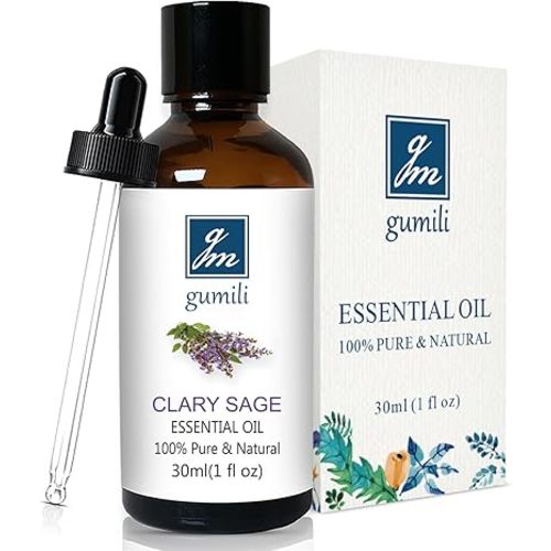 GM Gumili Clary Sage Essential Oil 1 oz-100% Pure & Undiluted Clary Sage Oil for Diffuser, Skin, Massage, DIY