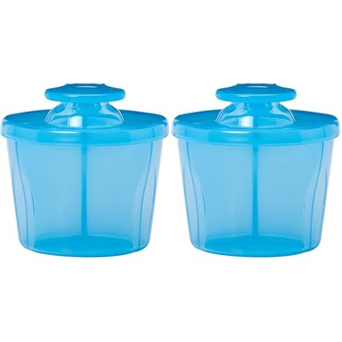 Dr. Brown's Baby Formula Dispenser with Snap-On Lid for On-the-Go Feedings,Milk Powder Dispenser for Traveling with Infant,Blue (Pack of 2)
