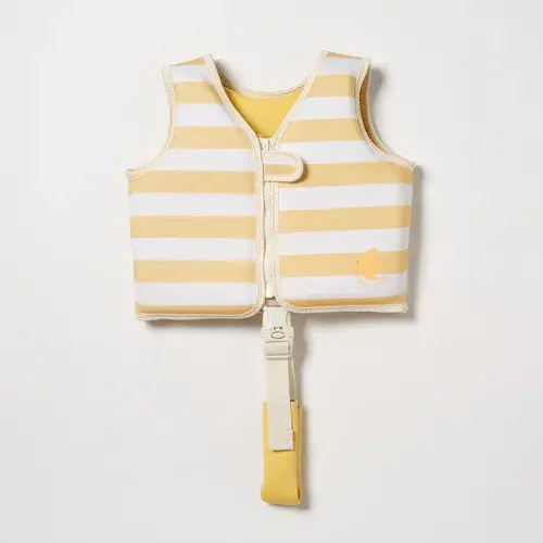 Kids Swim Vest 1-2 Sammy The Seagull Mustard Stripe | Baby Bunting AU