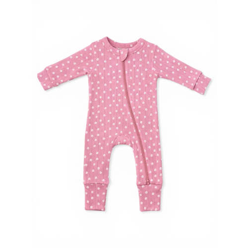 Pink Flower / Organic Pointelle 2-Way Zip Romper – SpearmintLOVE