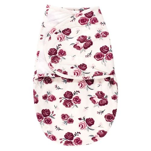 Hudson Baby Infant Girl Plush Faux Fur Swaddle Wrap, Rose, 0-3 Months