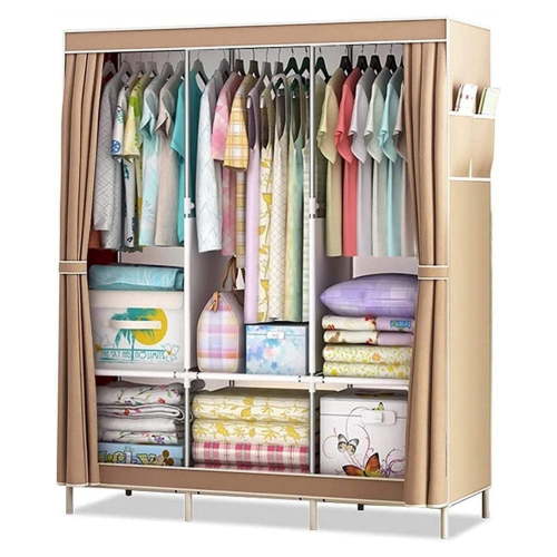 HIOHA Hanging Wardrobe Organizer with Shoe Rack, Dustproof Closet Storage, Non-Woven Fabric, 67 x 18 x 50 Inches