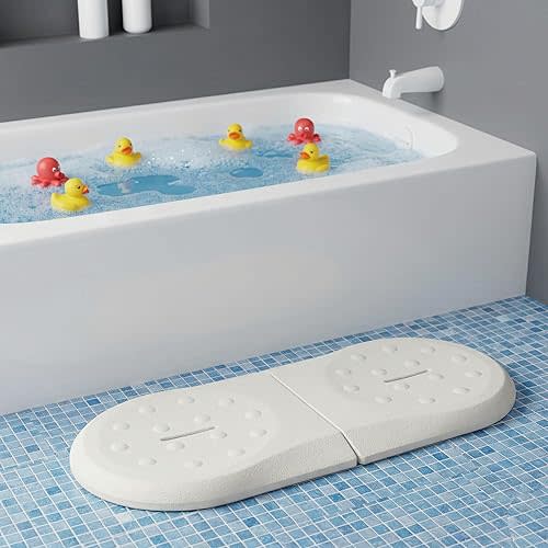 Babylush Bath Kneeler Pad for Baby Bath Time, Waterproof EVA Foam Cushioned Kneeling Mat for Bathtub and Shower, Comfortable Bathroom Kneeling Pad for Parents(Lighting Grey)