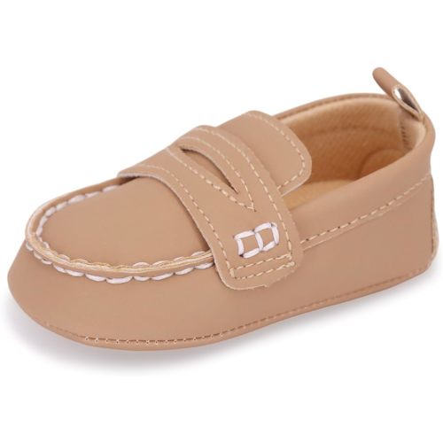 LONSOEN Baby Girls Boys Loafers Prewalker Dress Crib Shoes