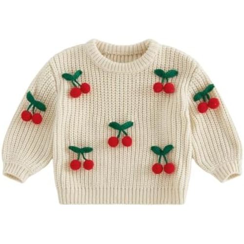 FYBITBO Toddler Baby Girl Sweater Crewneck Pullover Oversized Knit Sweaters Sweatshirt Long Sleeve Top Fall Winter Clothes