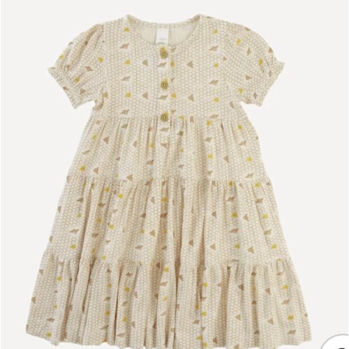 short puff sleeve prairie dress | spring honeycomb | modal