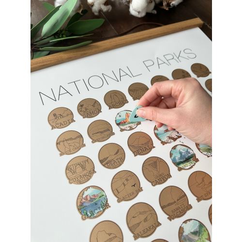 National Park Scratch Off | National Park Decor | Gift Ideas for Him | Father's Day Gift for Outdoor Dad | Gift's He'll Love | Office Decor
