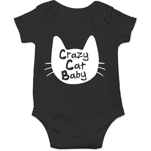 Crazy Cat Baby Baby Bodysuit Funny Cute Adorable Infant Romper Newborn Pet Lovers Clothing