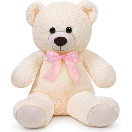 Teddy Bear Stuffed Animal 16'' Small Teddy Bear Plush Toy Gift for Valentine Christmas Birthday White