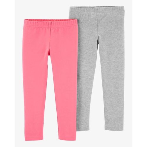 Baby 2-Pack Heather Gray & Pink Cotton Stretch Leggings | Carter's
