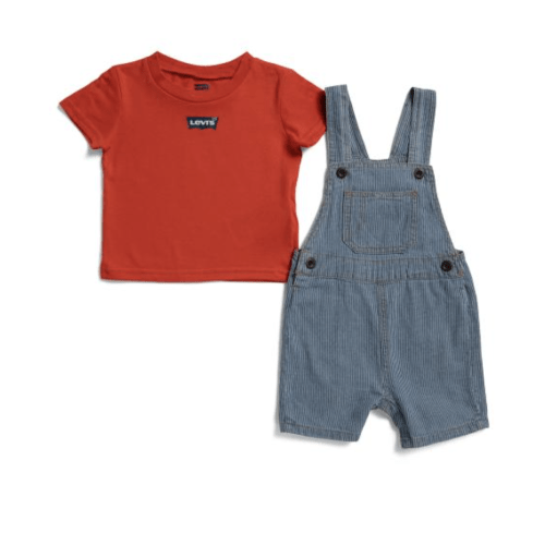 Newborn Boys 2pc Tee And Denim Shortalls Set | Kids & Baby | TJ Maxx
