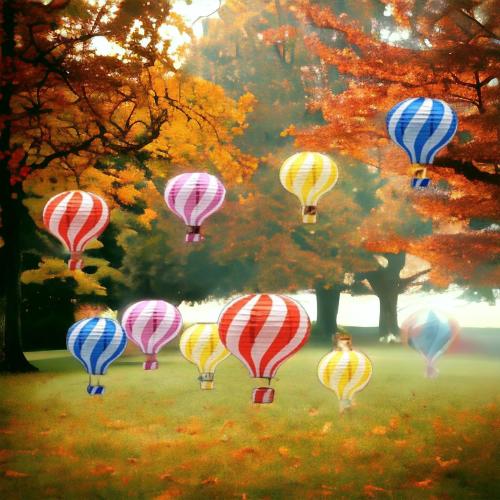 Hanging Hot Air Balloon Paper Lanterns - Colorful Party Decorations for Birthday, Baby Shower, Wedding, Christmas - 12 Inch, Set of 5 Pieces