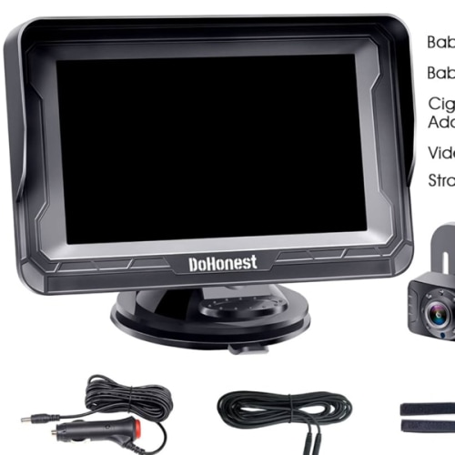 DoHonest Baby Car Camera HD 1080P - Rear-Facing Car Baby Monitor with Night Vision, Adjustable View Angle, Easy Setup, Anti-Glare Display, Safety for Kids & Infants