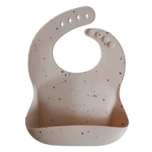 Silicone Baby Bib in VANILLA CONFETTI Colour