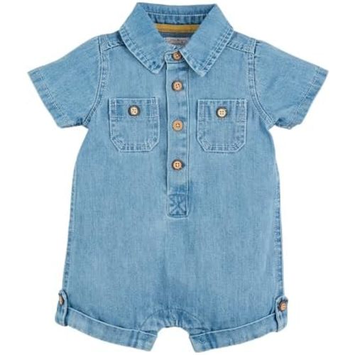 Mud Pie Unisex Baby Baby Light Wash Denim 1pc;