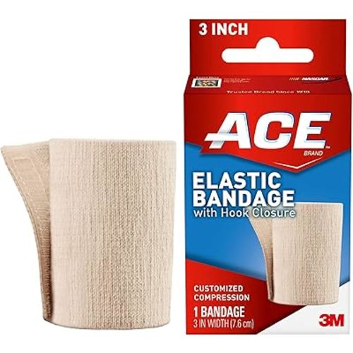 ACE Brand 3 inch Elastic Bandage with Hook Closure, 2-Pack, Great for Elbow, Ankle, Knee & More, Provide Support to Weak, Sore Muscles & Joint, Soft Elastic Material, Quality Design (207603-SIOC)