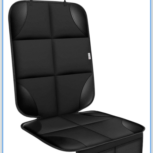 Meolsaek Car Seat Protector for Child Car Seat, Durable 600D Fabric Waterproof Car Seat Cover with Thick Pad Non-Slip Backing (No Imprints) (1 pc -Black)